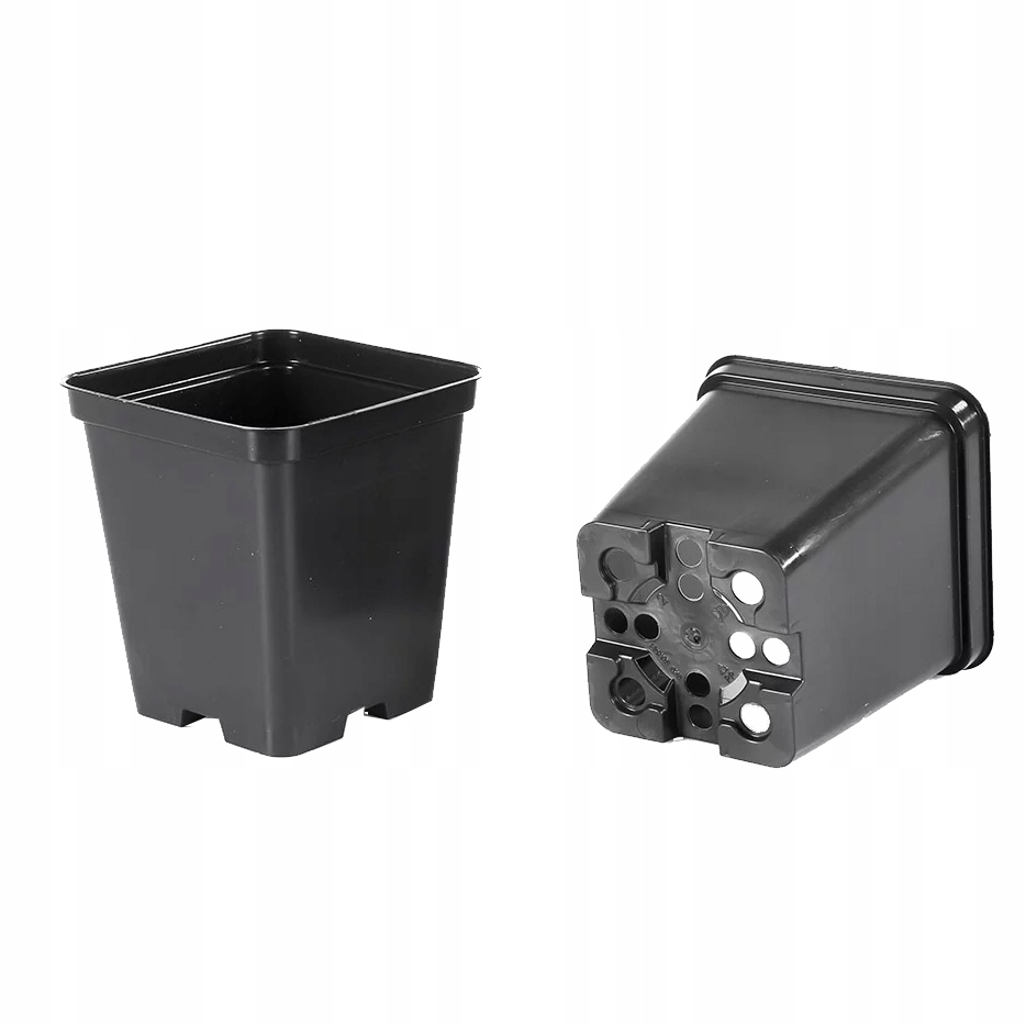 Kvetináč GardenPlus+, 9 cm x 9 x 9 cm, priemer 9 cm, čierny plast